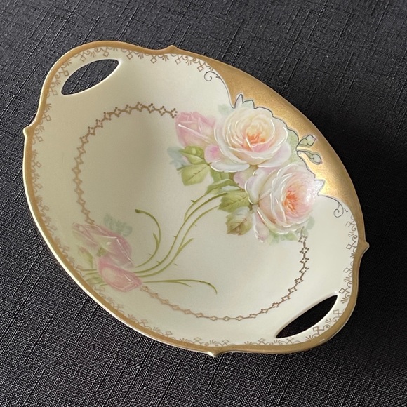 Moschendorf Bavaria Nut Dish Set Handpainted Vintage Dishes Roses 5-piece - Picture 3 of 8